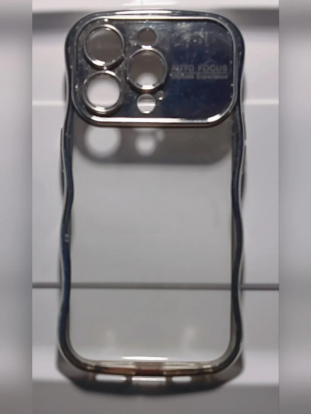 Clear iPhone Pattern Compatible with iPhone 13 Pro Max. Chrome  Transparent Soft
